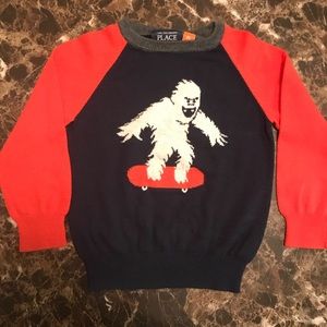 Children’s place boys skating monster sweater